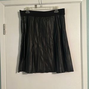 Faux leather pleated skirt